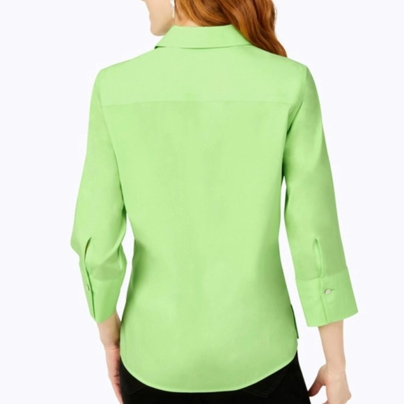 Foxcroft Wrinkle Free Shaped Fit Button Front Shirt - Picture 2 of 7